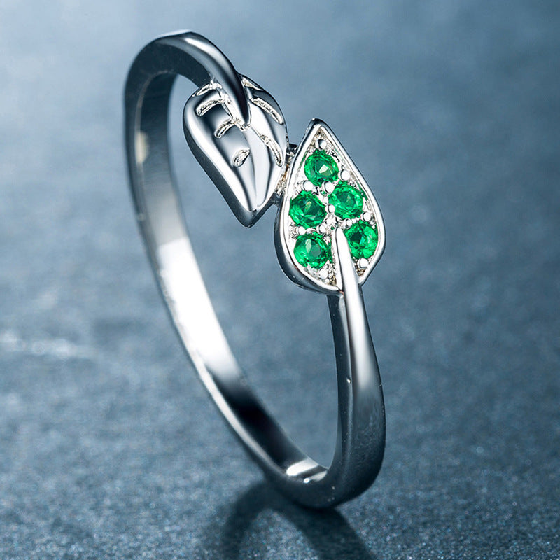 Branch green leaf ring