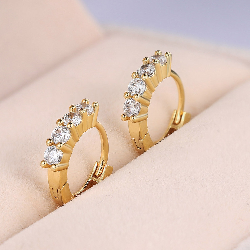 Single row diamond earrings