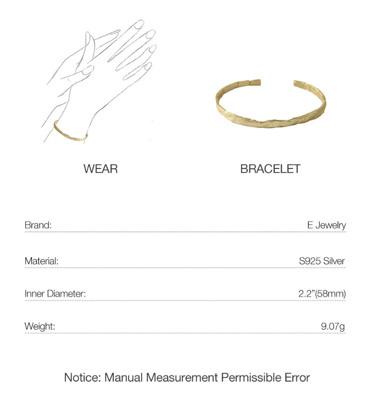 Irregular gold foil bangle bracelet