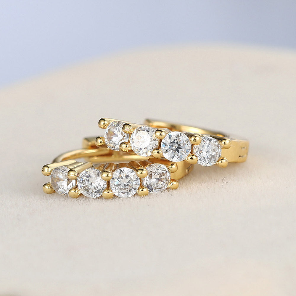 Single row diamond earrings