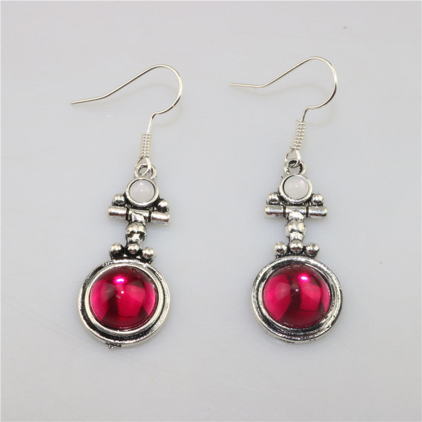 Red Moonstone Drop Earrings Jewelry Statement Jewelry Retro Trendy