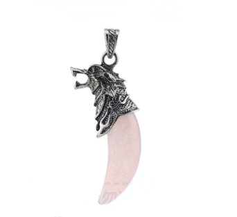 Natural Crystal Spike Pendant Crystal Wolf Head Item Pendant Fashion Couple Domineering Necklace