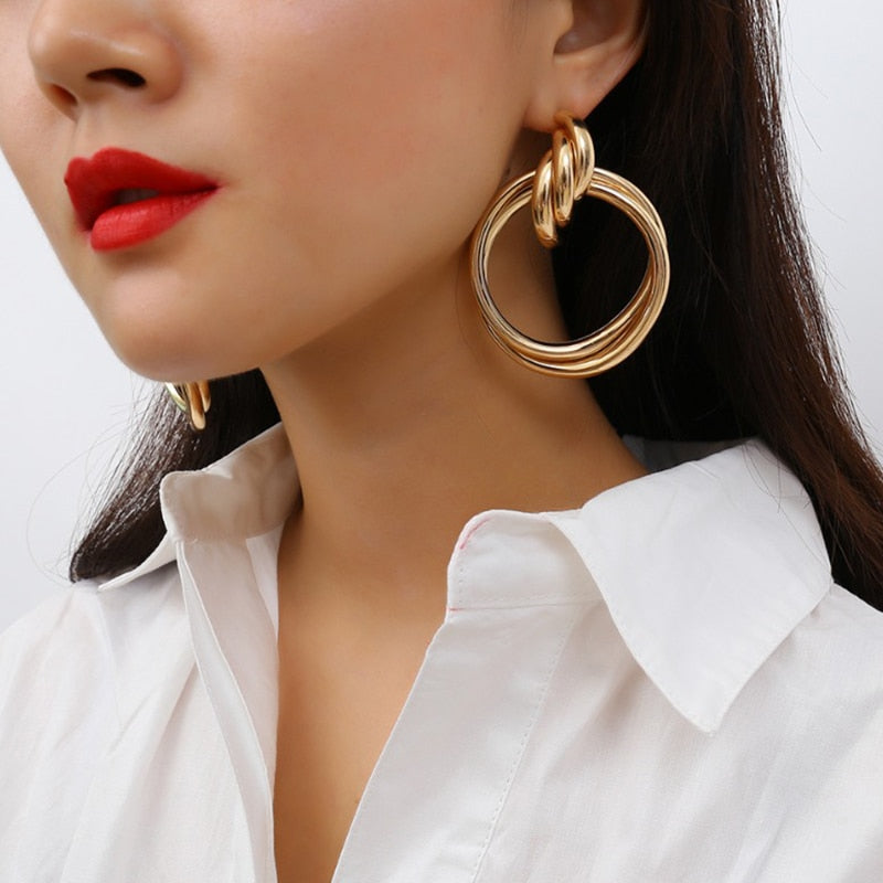 Alloy hoop earrings