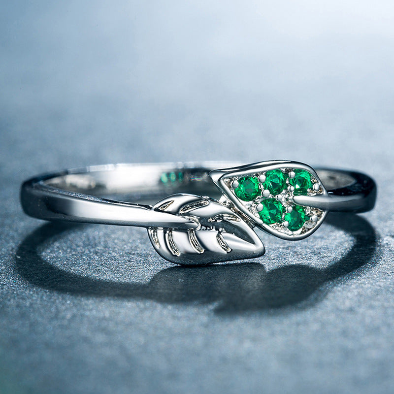 Branch green leaf ring