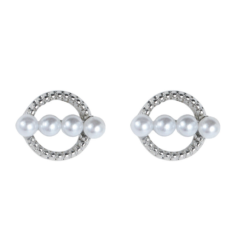 Simple Geometric Pearl Earrings