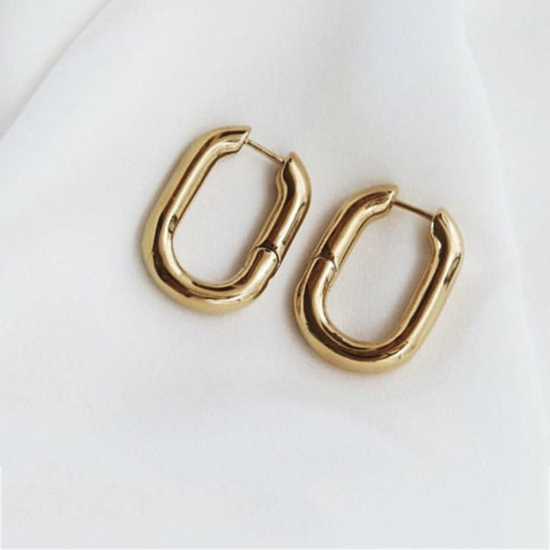 Alloy Geometric Oval Ear Hoop U-Shaped Earrings