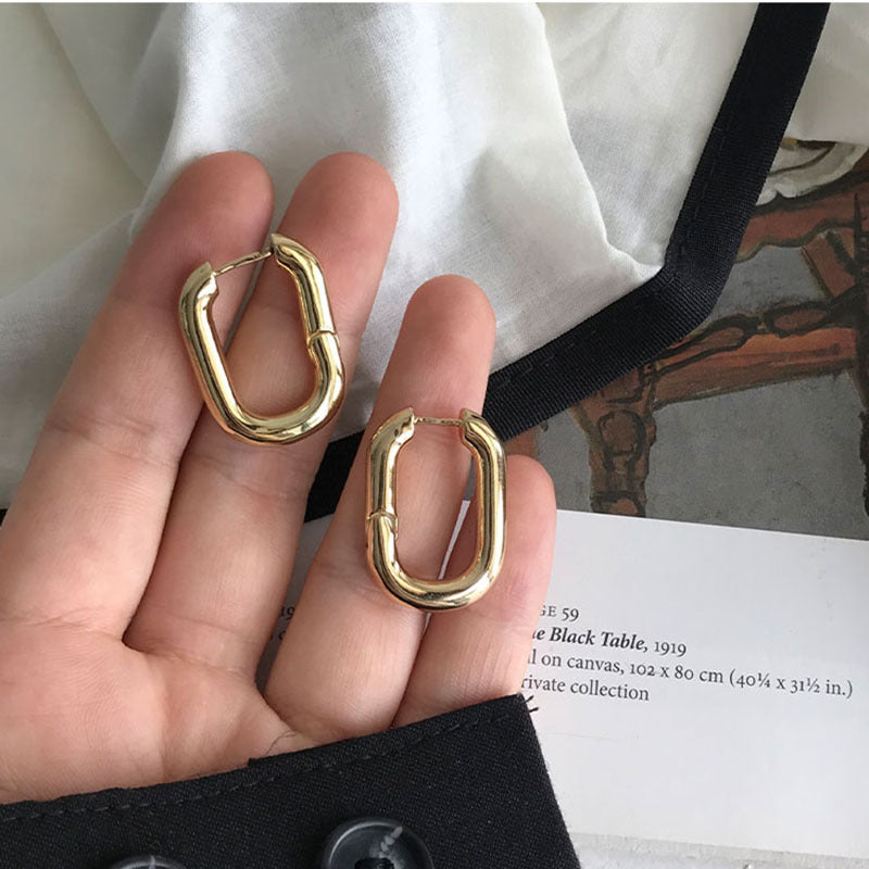 Alloy Geometric Oval Ear Hoop U-Shaped Earrings