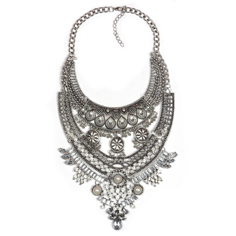 Alloy Diamond Short Necklace Crystal Necklace