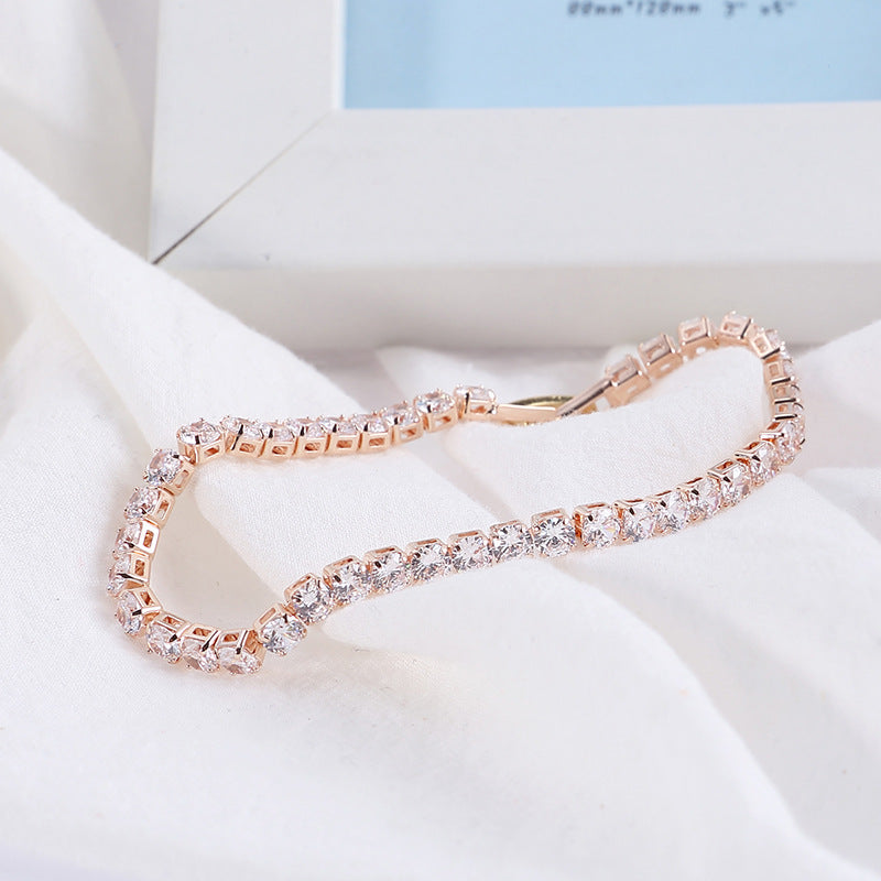 Simple Metal Ladies Zircon And Diamond Bracelet