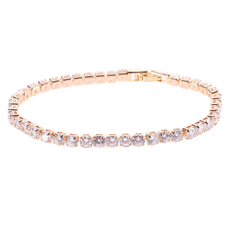 Simple Metal Ladies Zircon And Diamond Bracelet