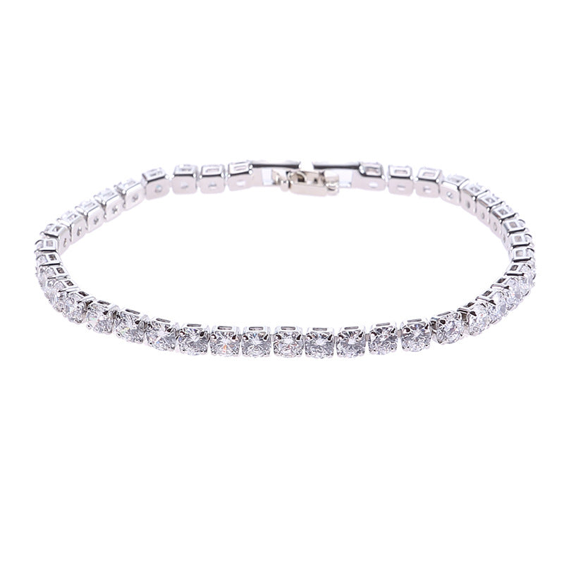 Simple Metal Ladies Zircon And Diamond Bracelet