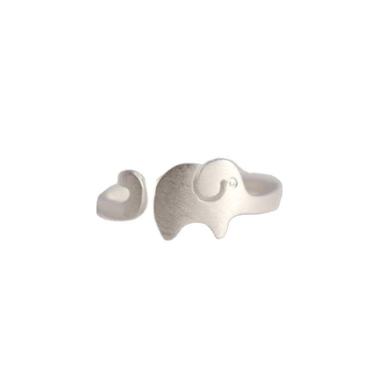 Baby Elephant Brushed 925 Silver Ring