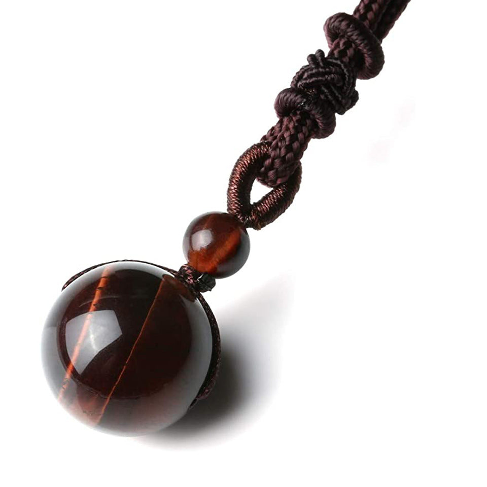 Hand-Woven Natural Stone Crystal Bead Necklace