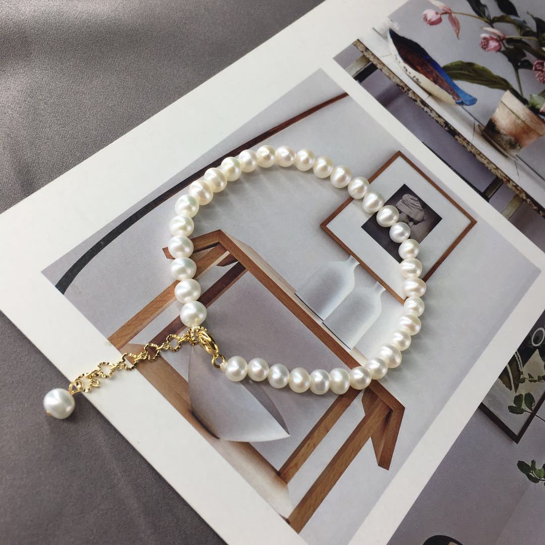 5-6mm Freshwater Pearl Bracelet Simple Pearl Bracelet Fashion All-match