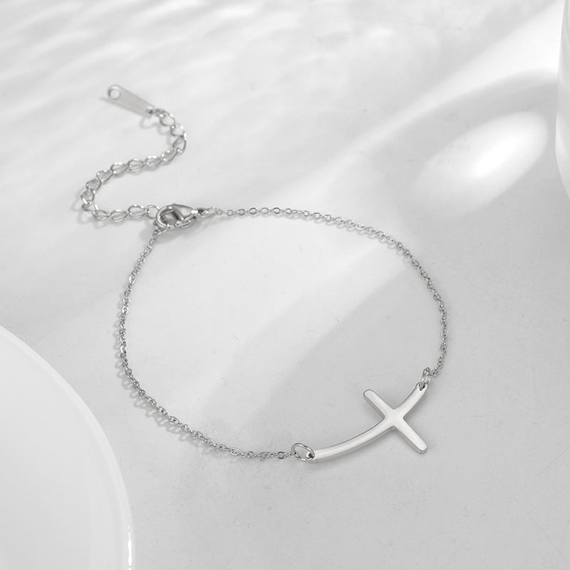 Simple Cross Bend Bracelet