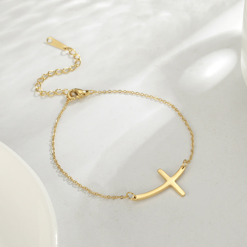 Simple Cross Bend Bracelet