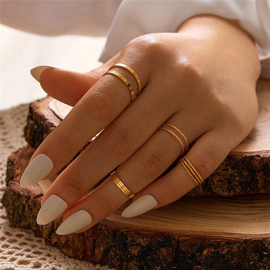 Bohemian Acrylic Silver Ring 10-piece Knuckle Ring Set