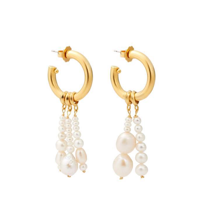 Female Asymmetric Freshwater Pearl Earrings Detachable Earring