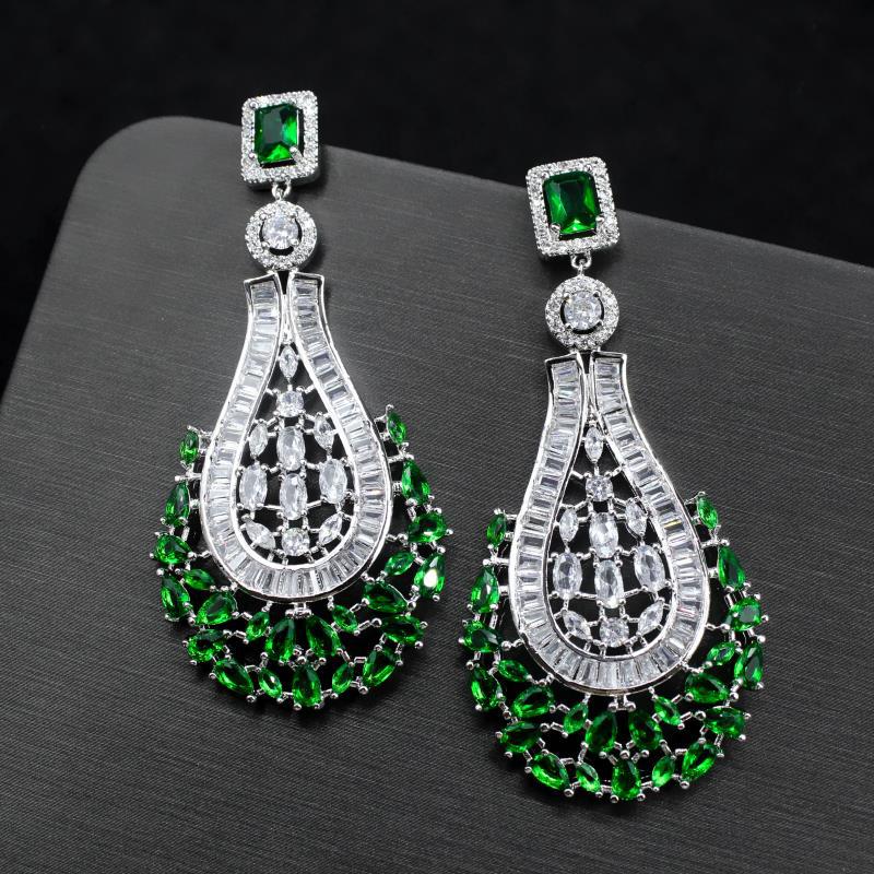 European And American Fashion Long Earrings Bohemian Zircon Earrings