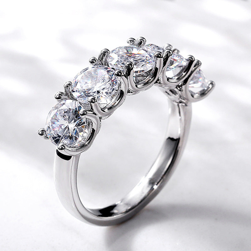 New Fashion Round Diamond Ring Zircon Ring