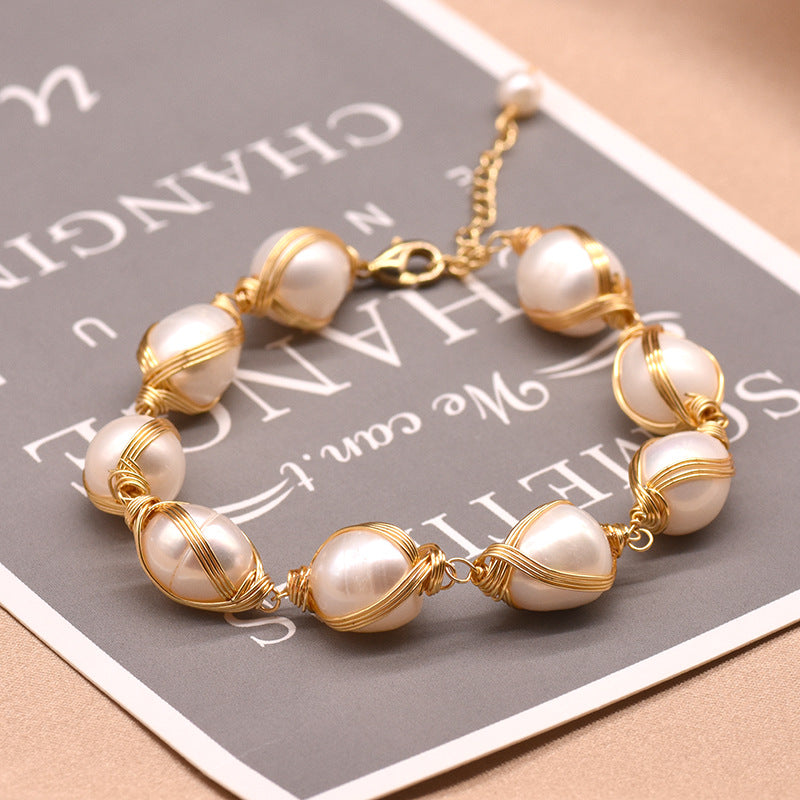 Natural Freshwater Pearl Bracelet Female Winding Bracelet