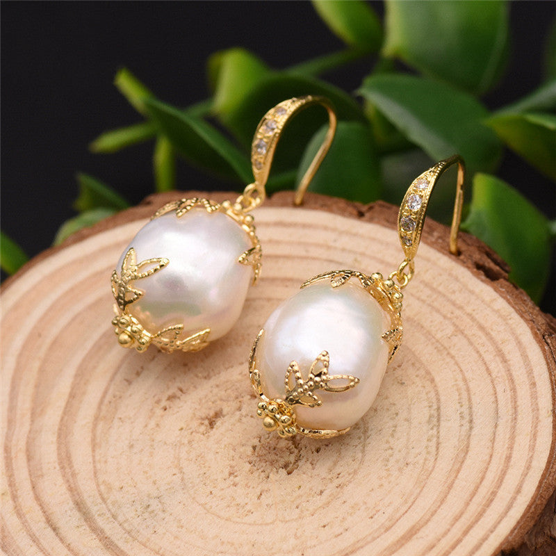 Natural Freshwater Pearl Earrings Baroque Pearl Earrings