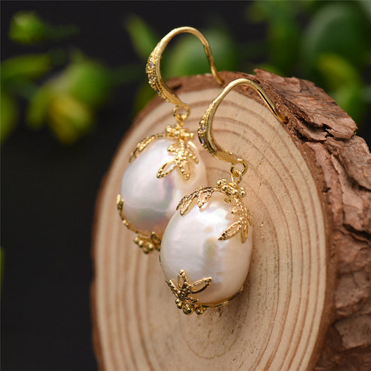 Natural Freshwater Pearl Earrings Baroque Pearl Earrings