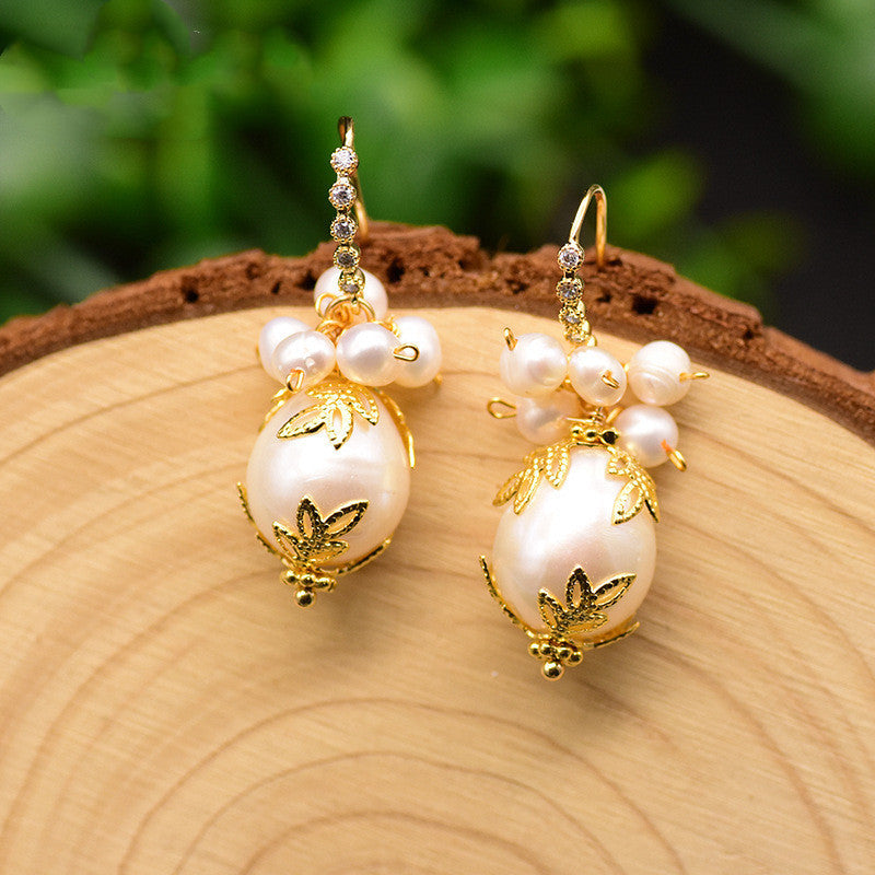 Natural Freshwater Pearl Earrings Baroque Pearl Earrings