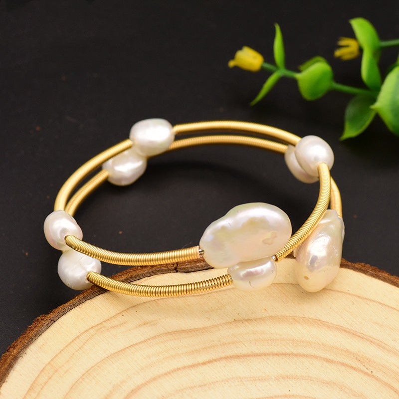 Freshwater Pearl Bangle Bracelet