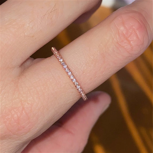 Zircon Ring Simple Ladies Thin Diamond Ring