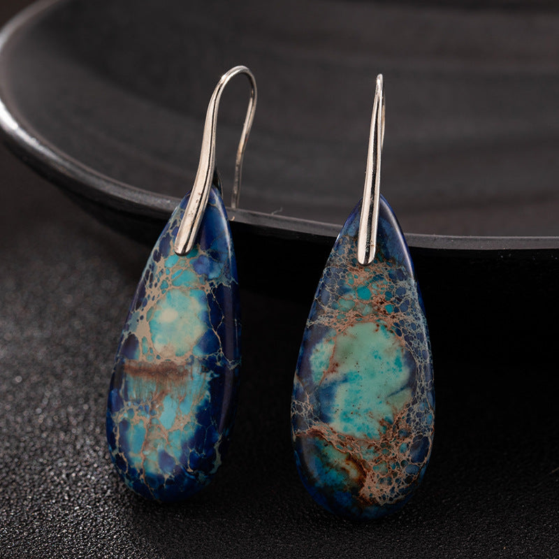 Drop-shaped Earrings Jewelry Colorful Imperial Stone