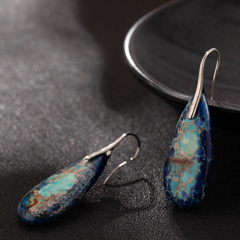 Drop-shaped Earrings Jewelry Colorful Imperial Stone