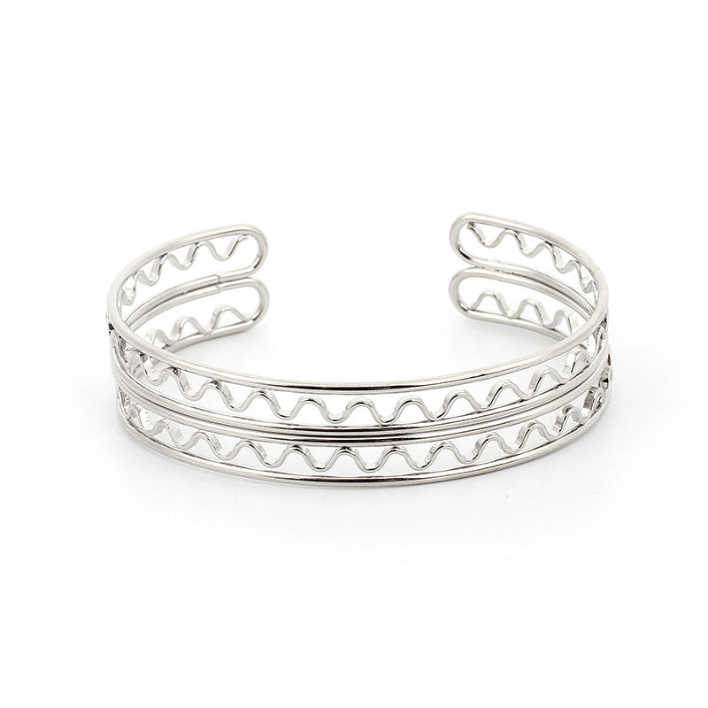 Simple C-shaped Hollow Bracelet Women's Metal Bracelet