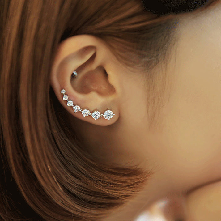 Row diamond earrings