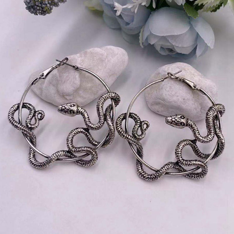 Ladies ring snake earrings