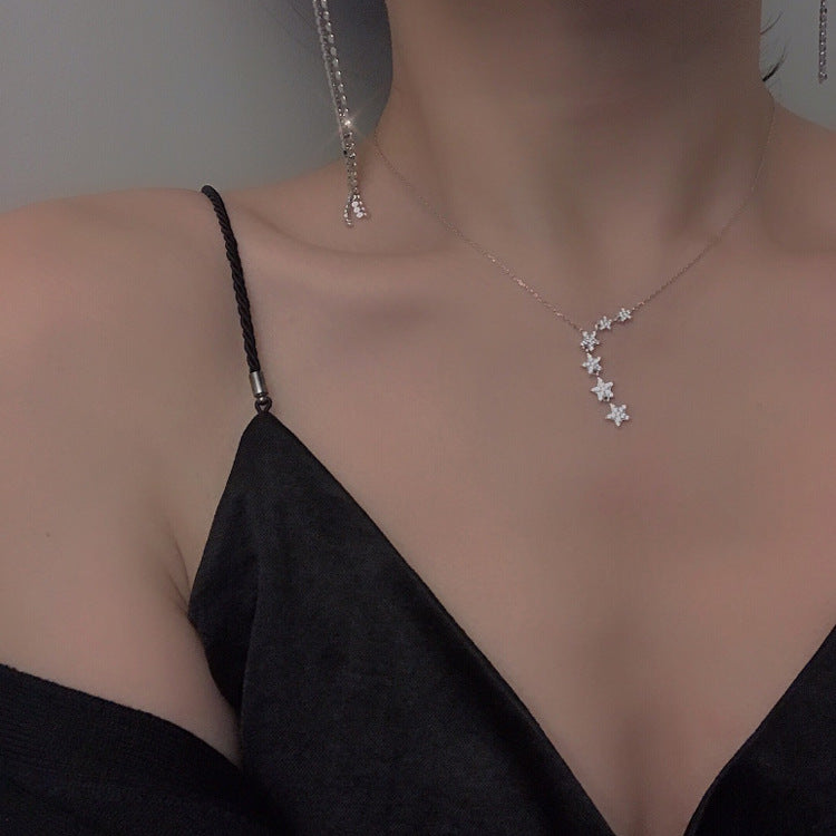 S925 Silver Simple Star Diamond Necklace