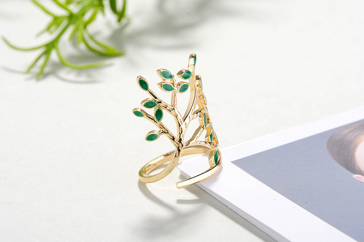 Leaf ring female forest vintage