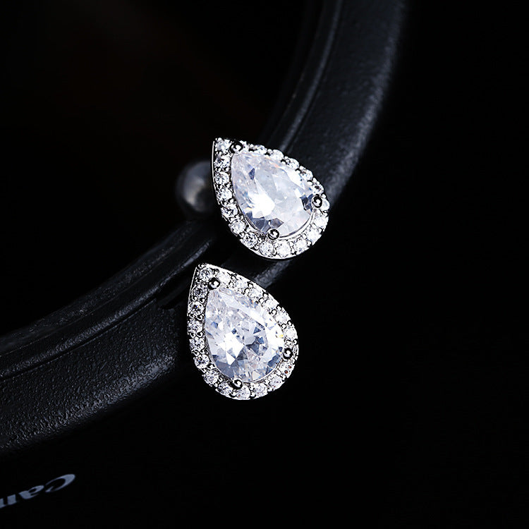 Diamond zircon earrings