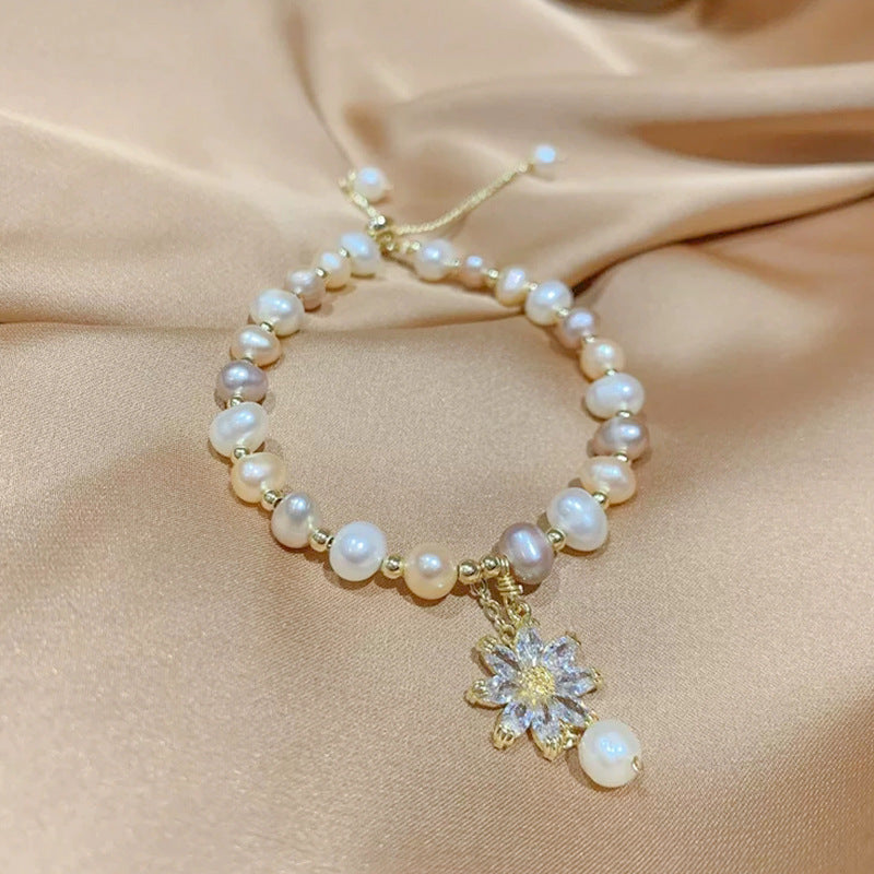 Baroque Freshwater Pearl Zircon Bracelet