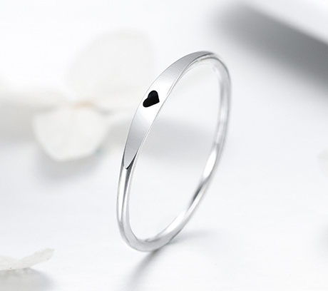 Europe and America simple and simple love S925 sterling silver ring drop oil love ladies silver ring custom