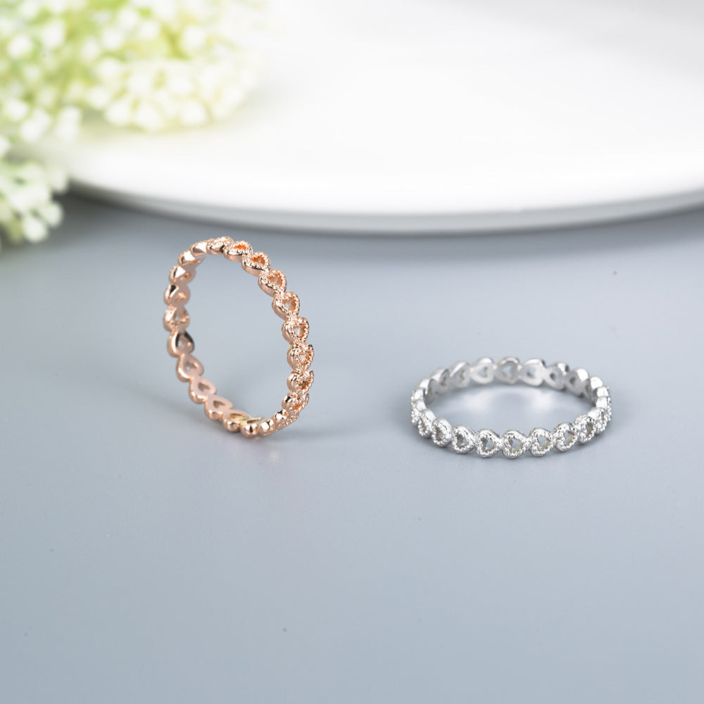 Copper Plated Platinum heart set ring