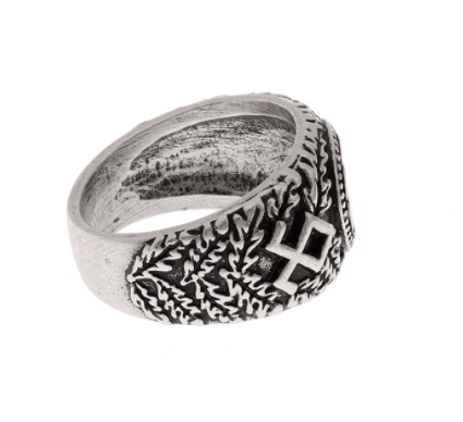 Viking rune Nordic men's antique silver and zinc alloy ring