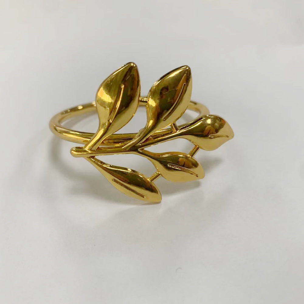 Gold-plated 5-petal Leaf Napkin Ring Fashion Maple Leaf Napkin Ring Leaf