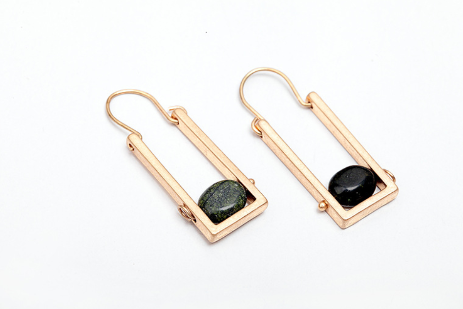 Natural stone creative earrings