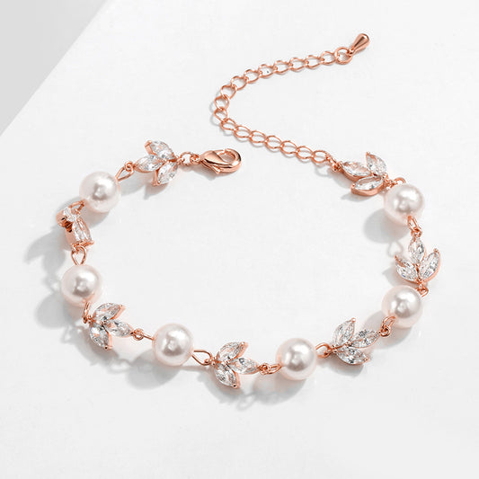 Simple Personality Zircon Imitation Pearl Bracelet