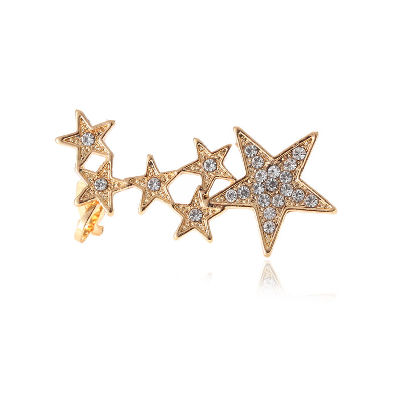 Diamond star, earrings, ear clips