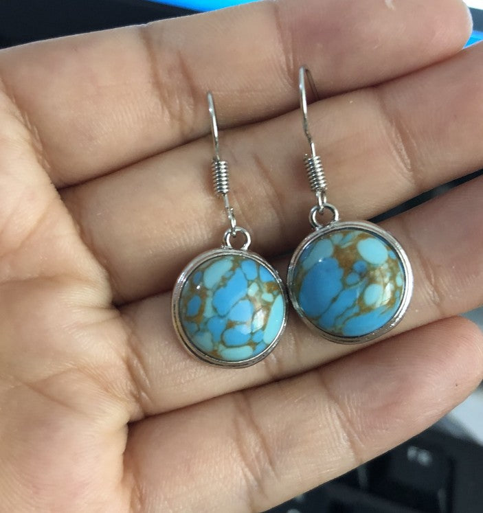 Blue pine stone earrings