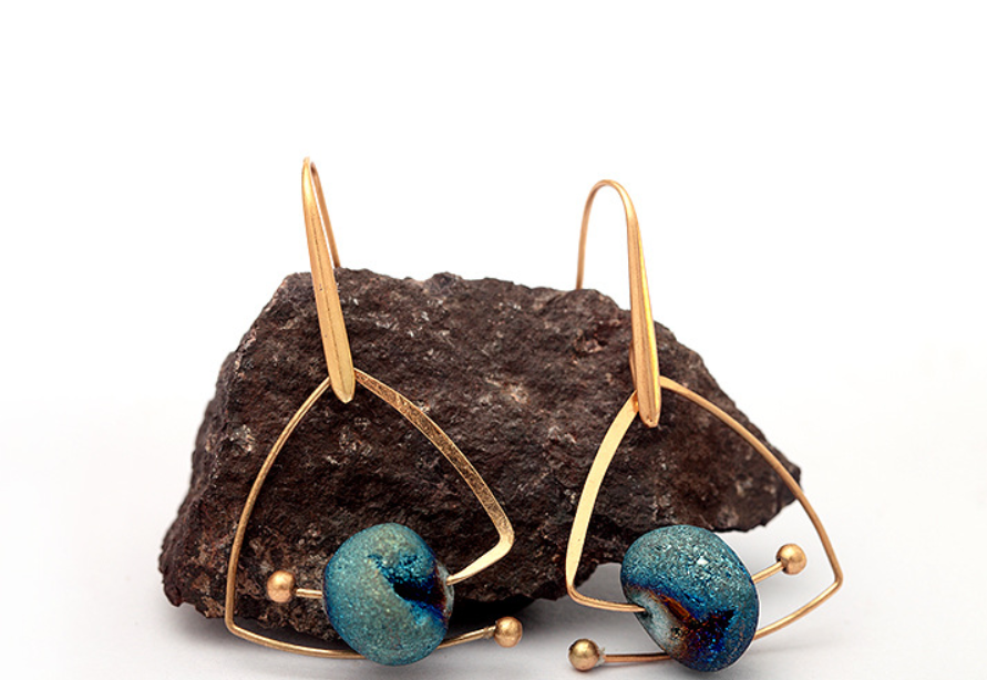 Starry natural stone earrings