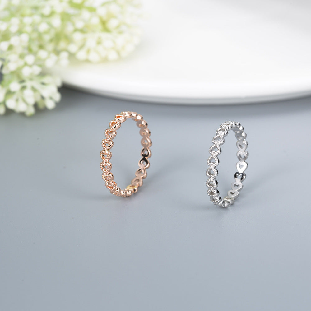 Copper Plated Platinum heart set ring