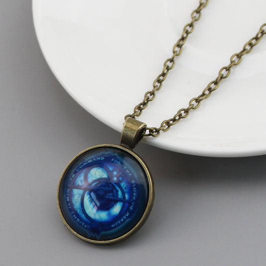 Time Stone Necklace Pendant Retro Hip Hop